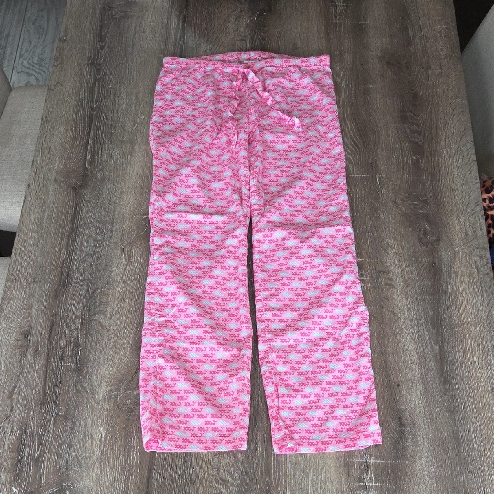 NEW! VINEYARD VINES Pink Polka Dot Whale Print Pajama Lounge Pants